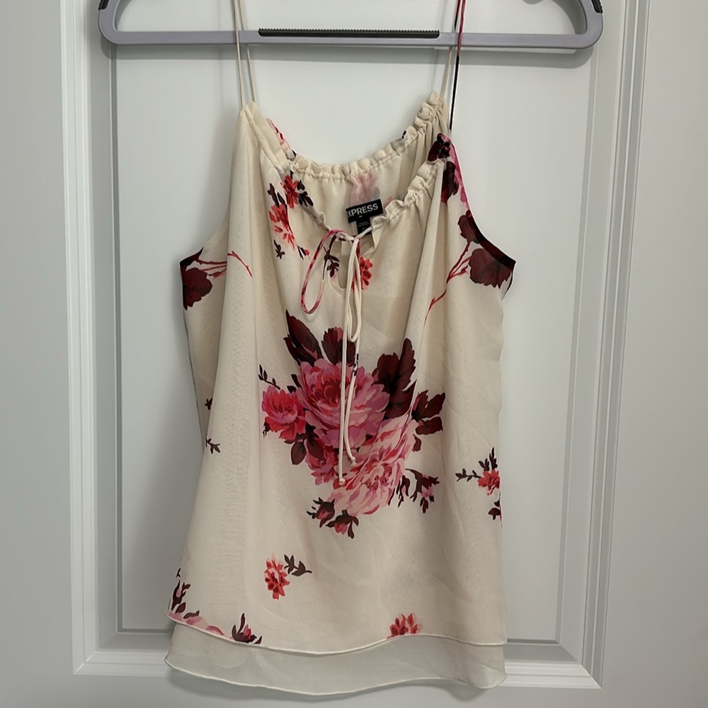 Express Women’s Tank Top Blouse Floral (Size: XS)